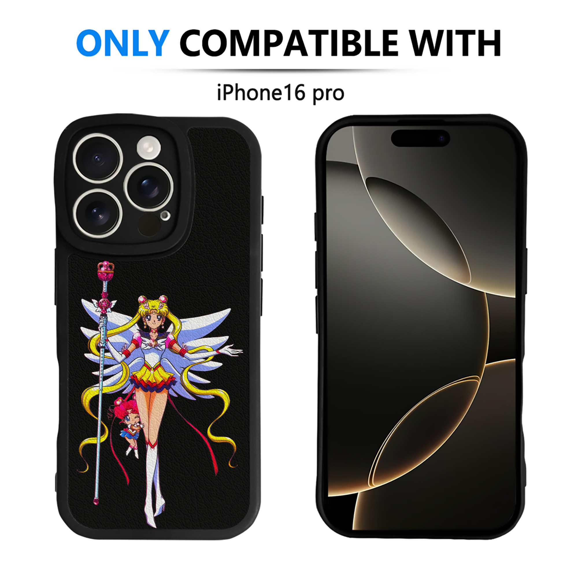 （画像用） 美少女戦士セーラームーン 月野 うさぎ つきの うさぎ Sailor Moon Tsukino Usagi 【iPhone 16シリーズ対応】シリコンスマホケース（レザー調） 材質：シリコン